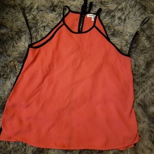 Sleeveless hot pink shirt
